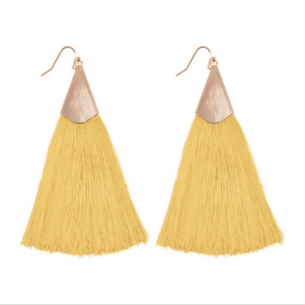 MUSTARD | Boho tassel earrings
